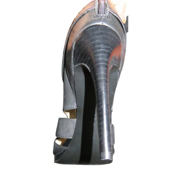 Calvin Klein Patrish Brand New!! Black Italian Leather Caged Heels Pumps sz 7.5 - Picture 10 of 13